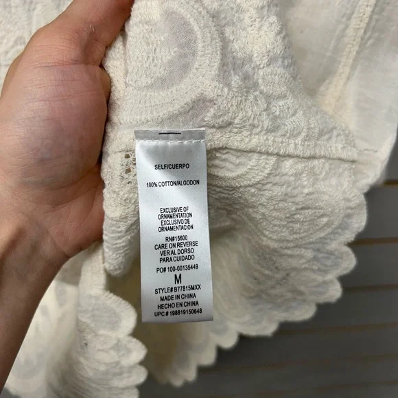 Democracy Cream Lace V-Neck Blouse - Picture 3 of 6